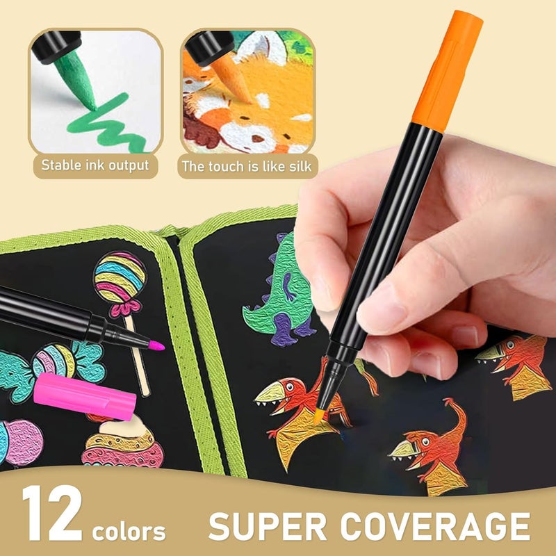 Unicelucky 12-Color Markers for LED Note Board with Colors, Compatible with Reusable Doodle Book, Light-Up Acrylic Message Boards,and LED Writing Boards, Neon Markers Erasable Pens (12) - Image 4